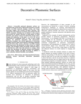 Decorative Plasmonic Surfaces