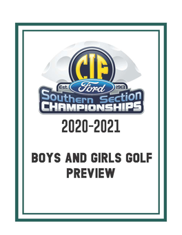 2020-2021 Boys and Girls Golf Season Preview