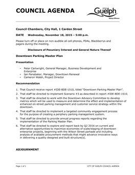 Council Agenda