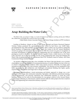 Arup: Building the Water Cube