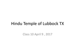 Hindu Temple of Lubbock TX