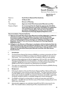 45 Report to South Downs National Park Authority Date 24 March 2016