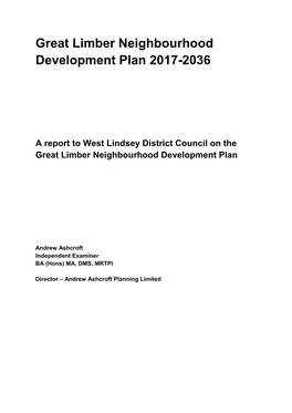 Great Limber Neighbourhood Development Plan 2017-2036