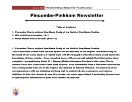 Pincombe-Pinkham Newsletter - Volume 5, Issue 2