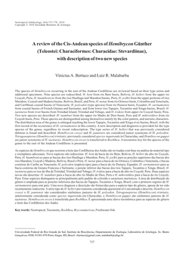 A Review of the Cis-Andean Species of Hemibrycongünther (Teleostei