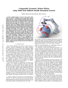 Composable Geometric Motion Policies Using Multi-Task Pullback Bundle Dynamical Systems