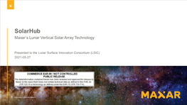 Solarhub Maxar’S Lunar Vertical Solar Array Technology