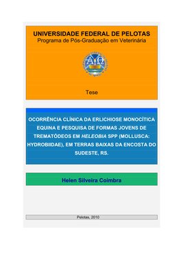UNIVERSIDADE FEDERAL DE PELOTAS Programa De Pós-Graduação Em Veterinária