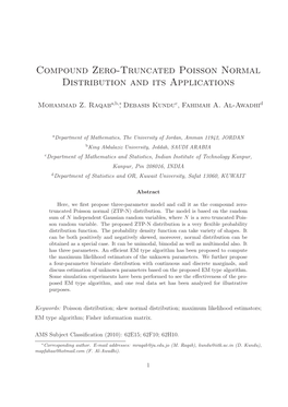 Compound Zero-Truncated Poisson Normal Distribution and Its Applications
