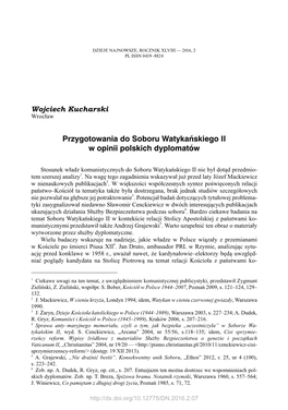 Przygotowania Do Soboru Watykańskiego II W Opinii Polskich Dyplomatów