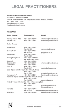 Namibia Law Journal Volume 01, Issue 02, 2009