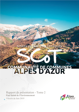 Rapport De Présentation – Tome 2 – État Initial De L’Environnement