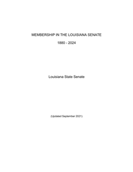 Membership in the Louisiana Senate 1880