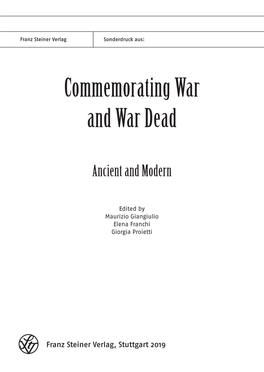 Commemorating War and War Dead