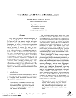 User Interface Defect Detection by Hesitation Analysis