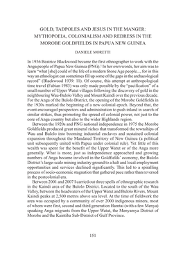 Mythopoeia, Colonialism and Redress in the Morobe Goldfields in Papua New Guinea