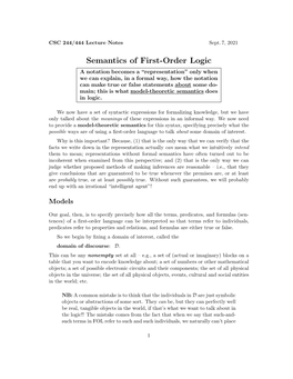 Semantics of First-Order Logic