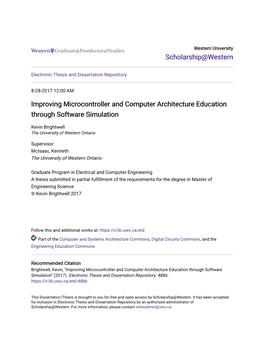 Lmproving Microcontroller and Computer Architecture Education Through Software Simulation