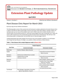 Extension Plant Pathology Update