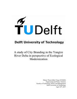 A Study of City Branding in the Yangtze River Delta in Perspective of Ecological Modernization