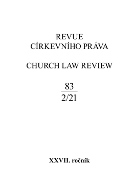 Revue Církevního Práva Church Law Review