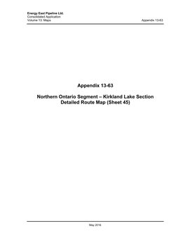 Kirkland Lake Section Detailed Route Map (Sheet 45)