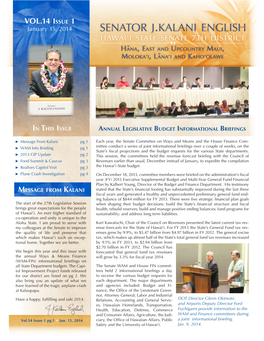 VOL.14 Issue 1 January 15, 2014