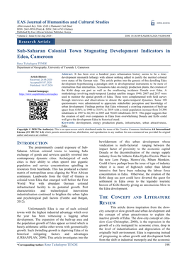 Sub-Saharan Colonial Town Stagnating Development Indicators in Edea, Cameroon