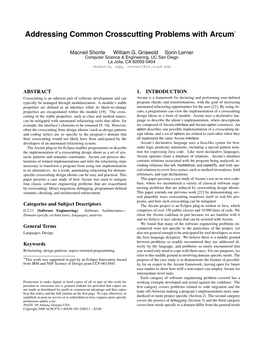 Addressing Common Crosscutting Problems with Arcum∗