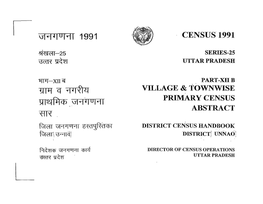 District Census Handbook, Unnao, Part XII-B, Series-25, Uttar Pradesh