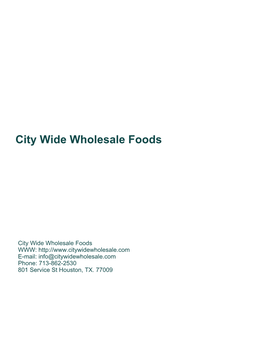 City Wide Wholesale Foods