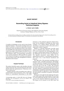 Ascending Aorta to Intestinal Artery Bypass: Technical Aspects