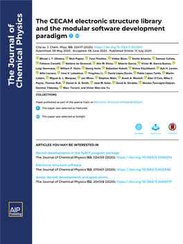 The CECAM Electronic Structure Library and the Modular Software Development Paradigm