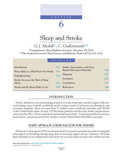 CHAPTER 6 Sleep and Stroke G.J