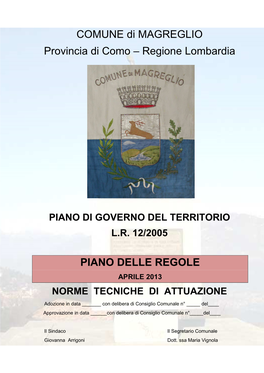COMUNE Di MAGREGLIO Provincia Di Como – Regione Lombardia
