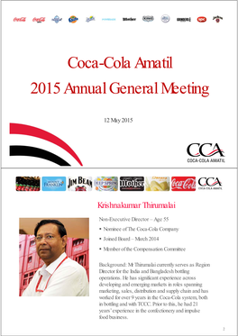 Coca-Cola Amatil 2015 Annual General Meeting
