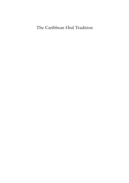 The Caribbean Oral Tradition
