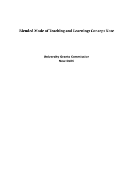 Concept Note Blended Mode of Teaching and Learning