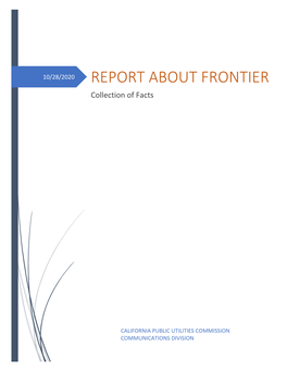REPORT ABOUT FRONTIER Collection of Facts