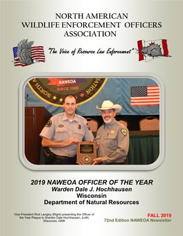 FALL 2019 Wisconsin, DNR 72Nd Edition NAWEOA Newsletter