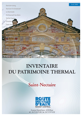 Saint-Nectaire – Inventaire Du Patrimoine Thermal – Route Des Villes D’Eaux Du Massif Central