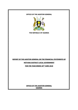 Office of the Auditor General the Republic of Uganda