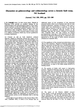 Discussion on Palaeoecology and Sedimentology Across a Jurassic Fault Scarp, NE Scotland