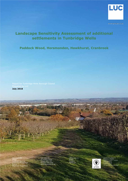 Landscape Sensitivity Assessment of Additional Settlements in Tunbridge Wells
