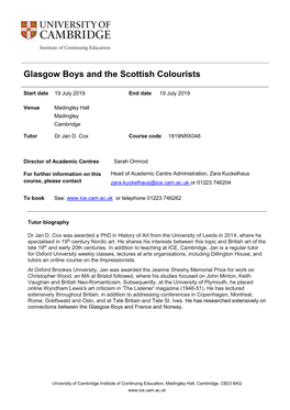 Glasgow Boys and the Scottish Colourists