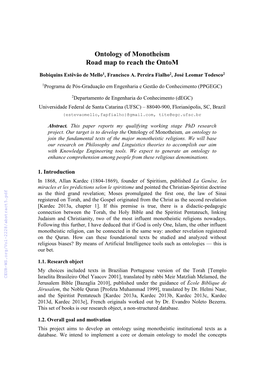 Ontology of Monotheism Road Map to Reach the Ontom