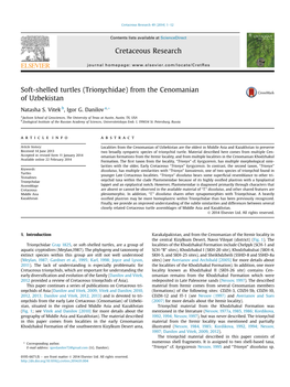 Soft-Shelled Turtles (Trionychidae) from the Cenomanian of Uzbekistan