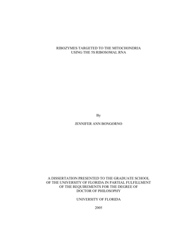 Ribozymes Targeted to the Mitochondria Using the 5S Ribosomal Rna