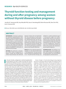 Thyroid Function Testing and Management During and After Pregnancy Among Women Without Thyroid Disease Before Pregnancy