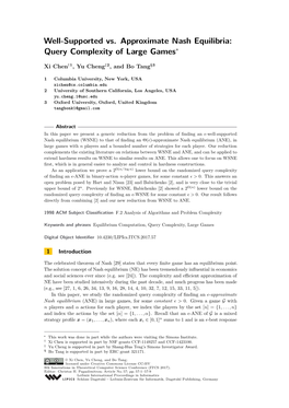 Well-Supported Vs. Approximate Nash Equilibria: Query Complexity of Large Games∗